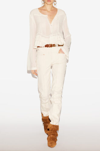Carolia geplooide crêpe blouse