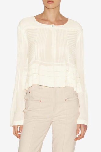 Carolia geplooide crêpe blouse