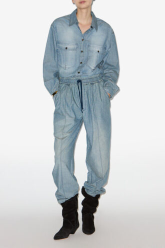 Catalia vloeiende chambray broek