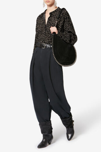 Catchell soepelvallende blouse met origami-print