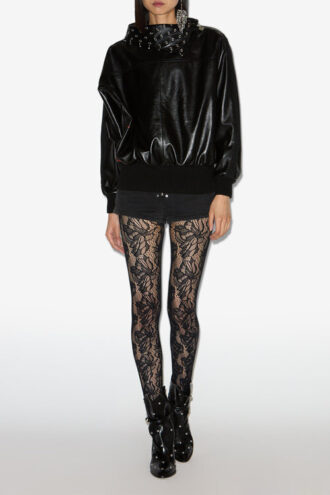 Cendrine leren sweatshirt