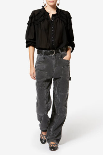 Christa katoenen blouse met plooien