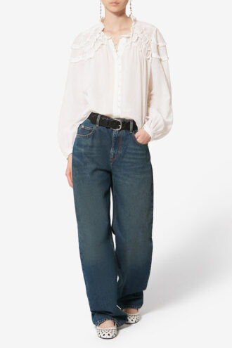 Christa katoenen blouse met plooien
