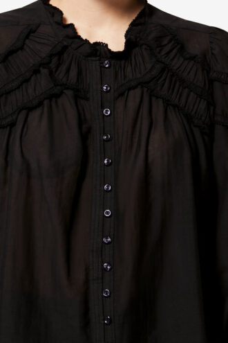 Christa katoenen blouse met plooien