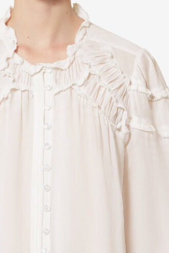 Christa katoenen blouse met plooien