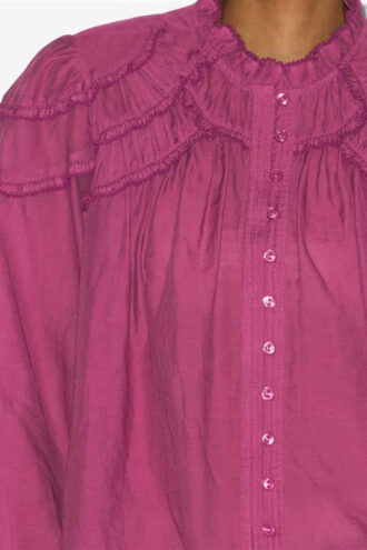 Christa katoenen blouse met plooien