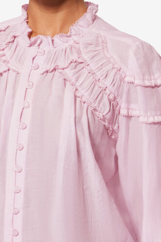 Christa katoenen voile blouse met ruches