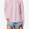 Christa katoenen voile blouse met ruches