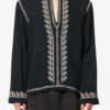 Cizalie geborduurde katoenen gaasblouse