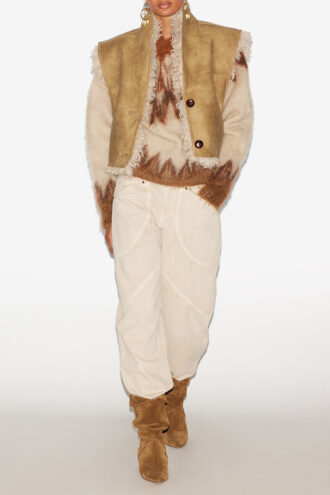 Clara faux schapenvacht vest