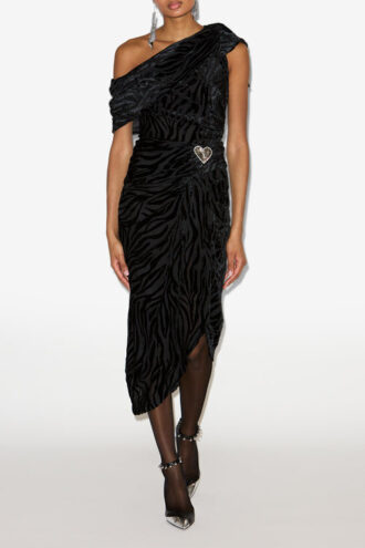 Cyane asymmetrische jurk met print