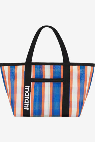 Darwen schoudertas van gestreept nylon