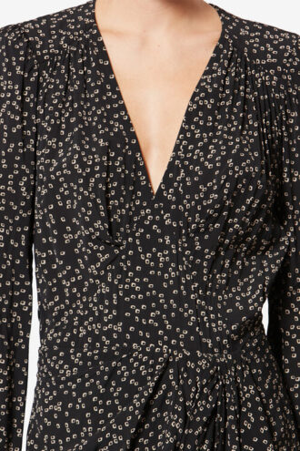 Daylia vloeiende jurk met origamiprint
