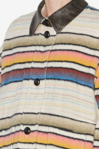 Dayvi gestreepte wollen overshirtjas