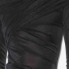 Denise korte gedrapeerde lurex jurk