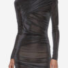 Denise korte gedrapeerde lurex jurk