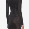 Denise korte gedrapeerde lurex jurk