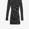 Denise korte gedrapeerde lurex jurk