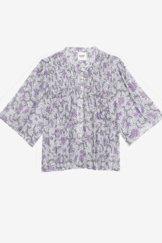 Destiny gesmokte blouse van bedrukt katoenen voile