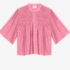 Destiny gesmokte blouse van effen katoenen voile