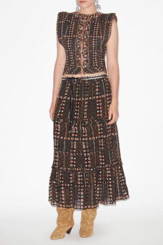 Diya Lange katoenen voile rok met print
