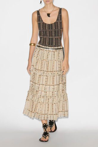 Diya Lange katoenen voile rok met print
