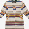 Djila lange gestreepte wollen overshirtjas