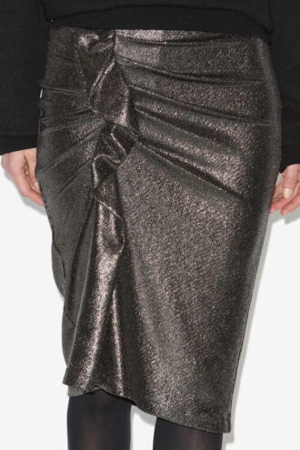 Dolene gedrapeerde metallic rok