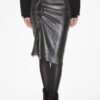 Dolene gedrapeerde metallic rok