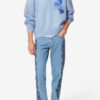 Drany tweekleurige mohair trui met logo