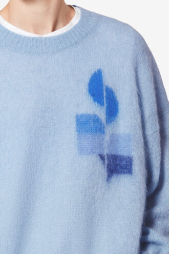 Drany tweekleurige mohair trui met logo