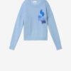 Drany tweekleurige mohair trui met logo