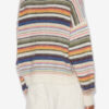 Drussell gestreepte geborstelde mohair trui