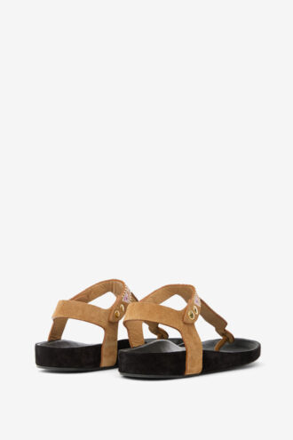Enore geborduurde leren sandalen