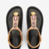 Enore geborduurde leren sandalen