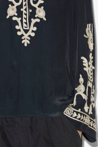 Falonne geborduurde crêpe blouse