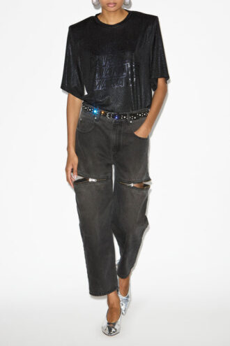 Freya kort jersey T-shirt met logo’s