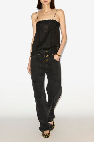 Gaelia katoenen voile top met bandjes