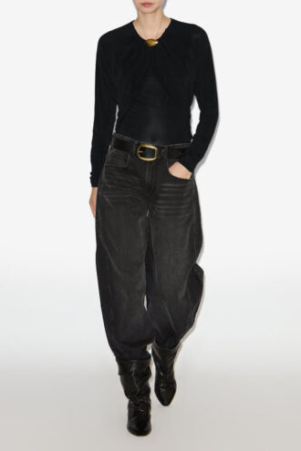Gaetane gedrapeerde jersey top