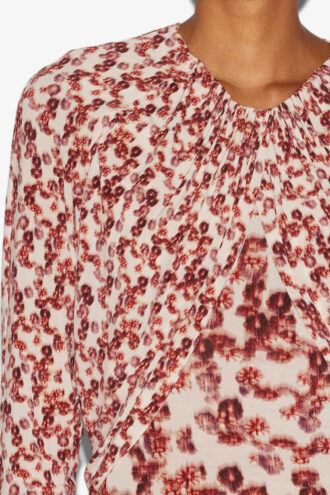 Gaetane gedrapeerde jersey top met print