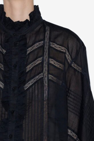 Gaia-blouse van effen katoenen voile