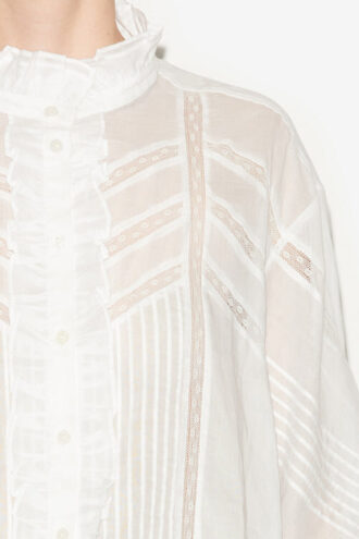 Gaia-blouse van effen katoenen voile