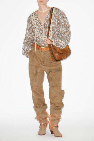 Gayle katoenen voile blouse met print