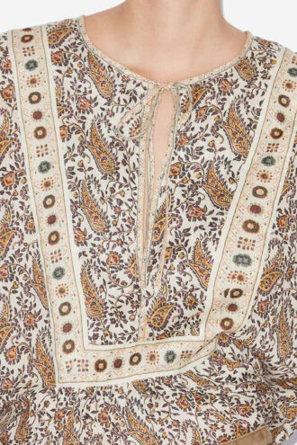 Gayle katoenen voile blouse met print