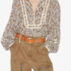 Gayle katoenen voile blouse met print