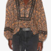 Gayle katoenen voile blouse met print