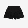Geana Katoenen en kanten short met ruches