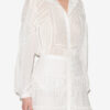 Gelma Blouse van effen katoenen voile en kant