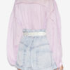 Gelma Blouse van effen katoenen voile en kant