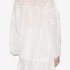 Gelma Blouse van effen katoenen voile en kant